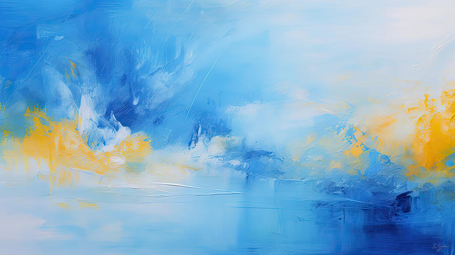 Blue and Yellow Art Painting by Lourry Legarde