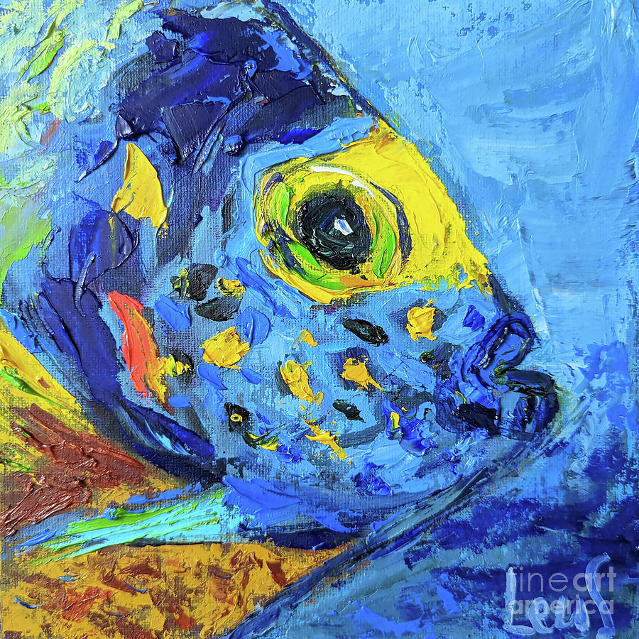 Blue and yellow fish Painting by Olena Leus - Fine Art America