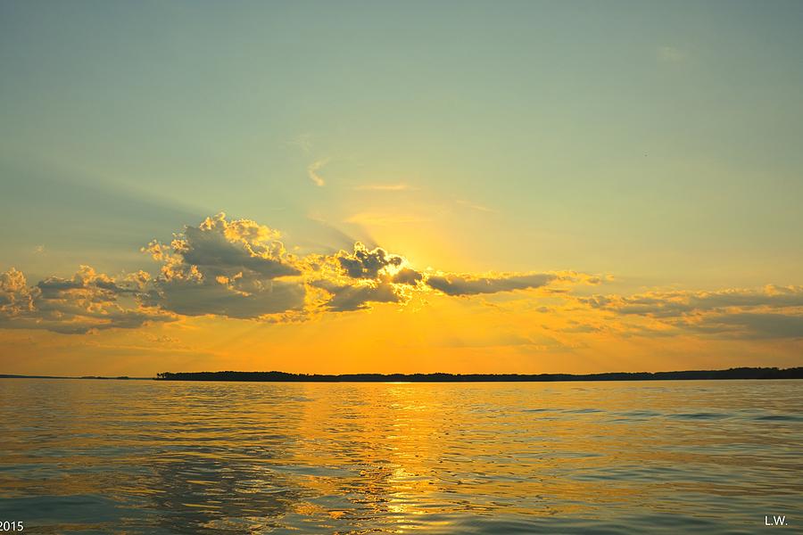 Sunset Photograph - Blue and Yellow Sunset by Lisa Wooten