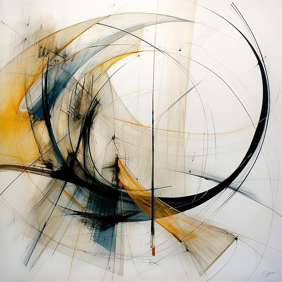 Blue and Yellow Swirl Art Painting by Lourry Legarde