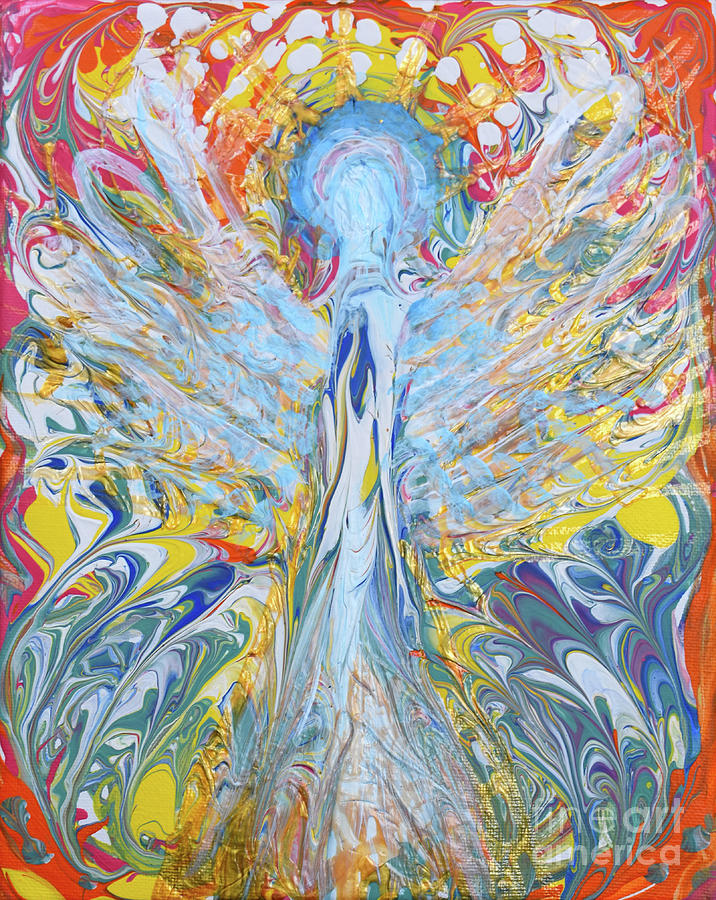 Angel Painting - Blue Angel by Anne Cameron Cutri