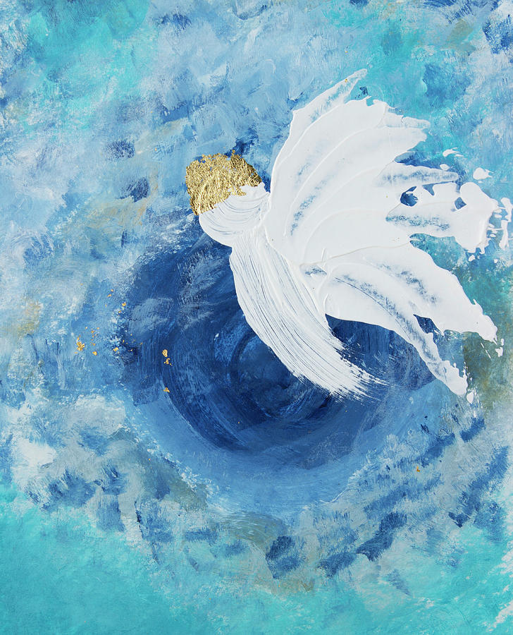Blue Angel Blessings 2 Painting by Linh Nguyen-Ng