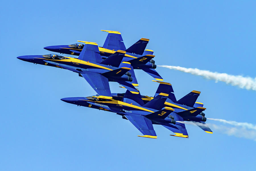 Jet Photograph - Blue Angels And Blue Skys by Bill Gallagher
