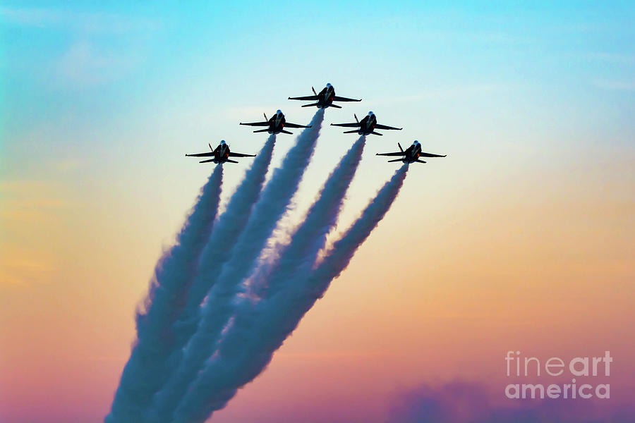 Blue Angels At Sunset Photograph by Beachtown Views