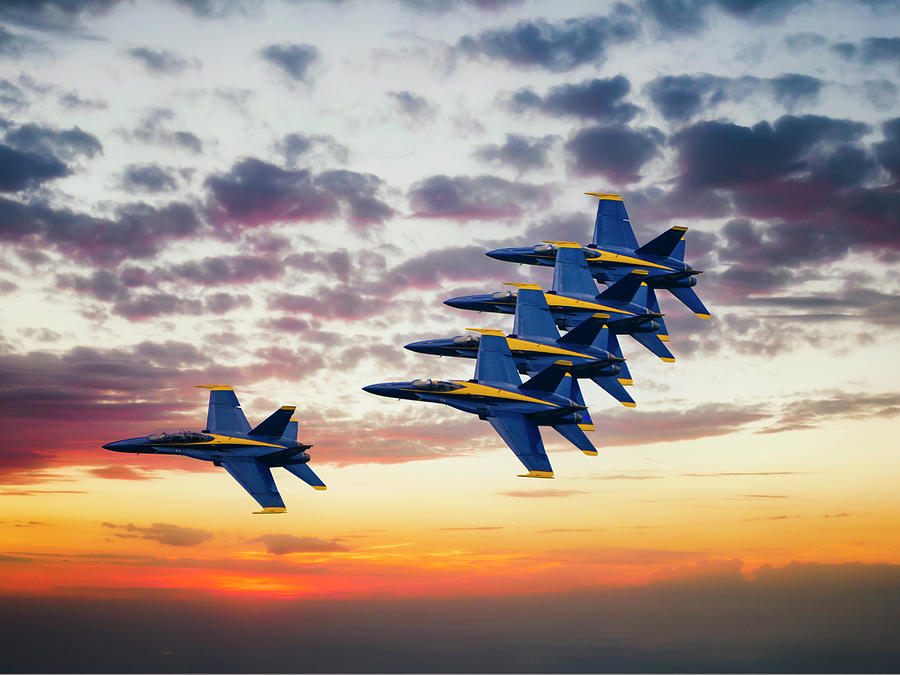 Blue Angels at Twilight Digital Art by Todd Bannor