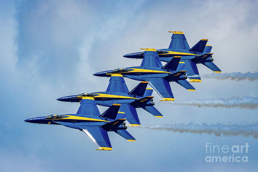 Blue Angels Bank Left Photograph by Tom Claud