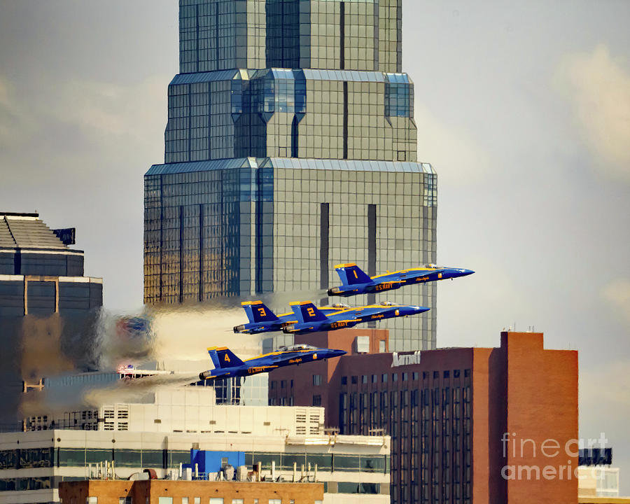 Blue Angels Downtown K C Photograph by Kevin Anderson