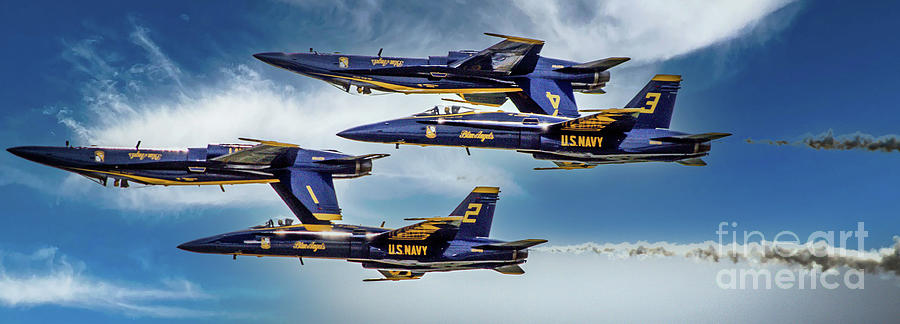 Blue Angels Dual Inverted Photograph by Kevin Fortier