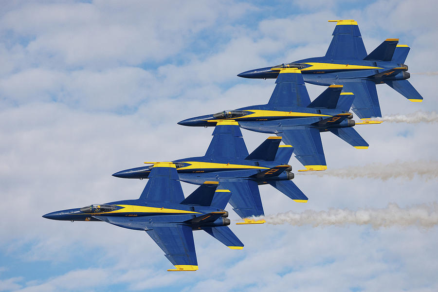 Blue Angels Echelon Formation Flyby Photograph by Tony Hake - Fine Art ...