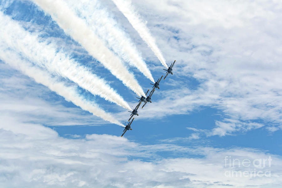 Blue Angels Flying Through The Clouds Photograph by Beachtown Views