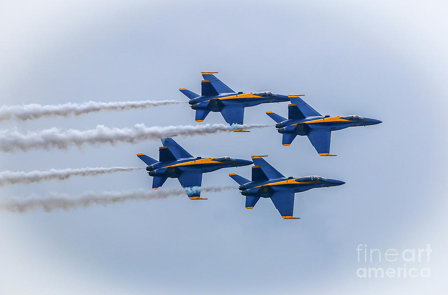 Blue Angels Formation Flyby Photograph by Tom Claud