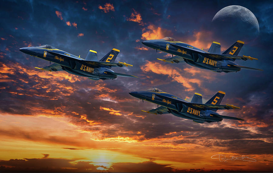 Blue Angels In Formation Photograph by Dan Barba