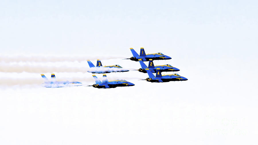 Blue Angels Jet Formation Digital Art by Scott Cameron