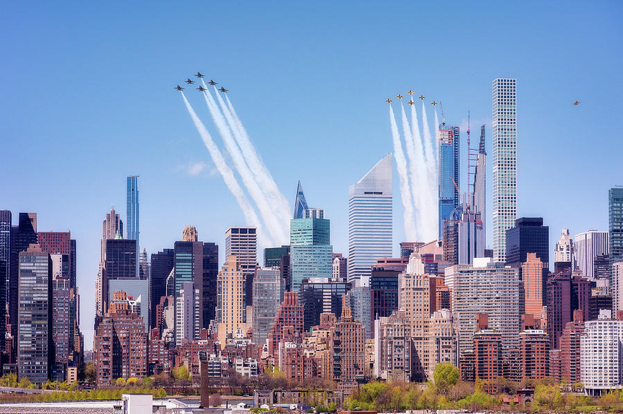 Blue Angels NYC Covid19 Fly Over Photograph by John Randazzo Fine