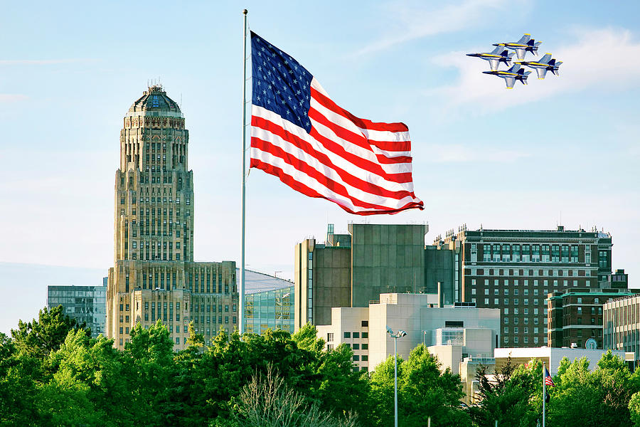 Blue Angels Over Buffalo Digital Art by Peter Chilelli