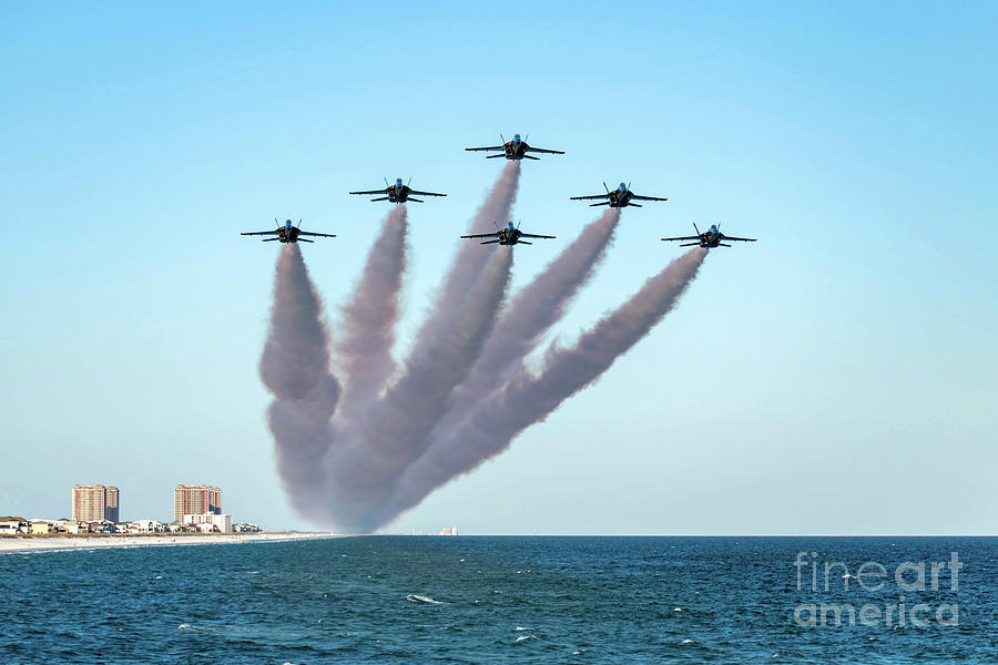 Blue Angels Pensacola Beach Fishing Pier Flyover Photograph by Beachtown Views