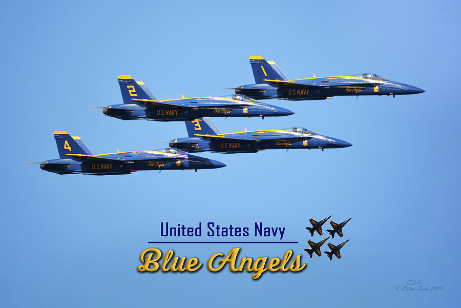 Blue Angels Side View Transition to Diamond Formation Photograph by Brian Tada