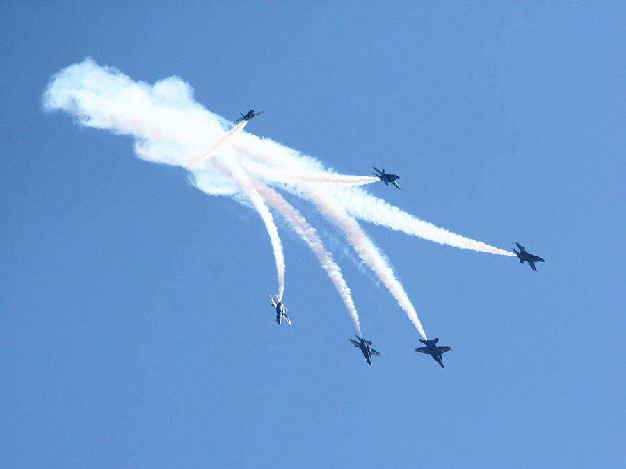 Blue Angels Split burst Photograph by Christopher Mercer - Fine Art America