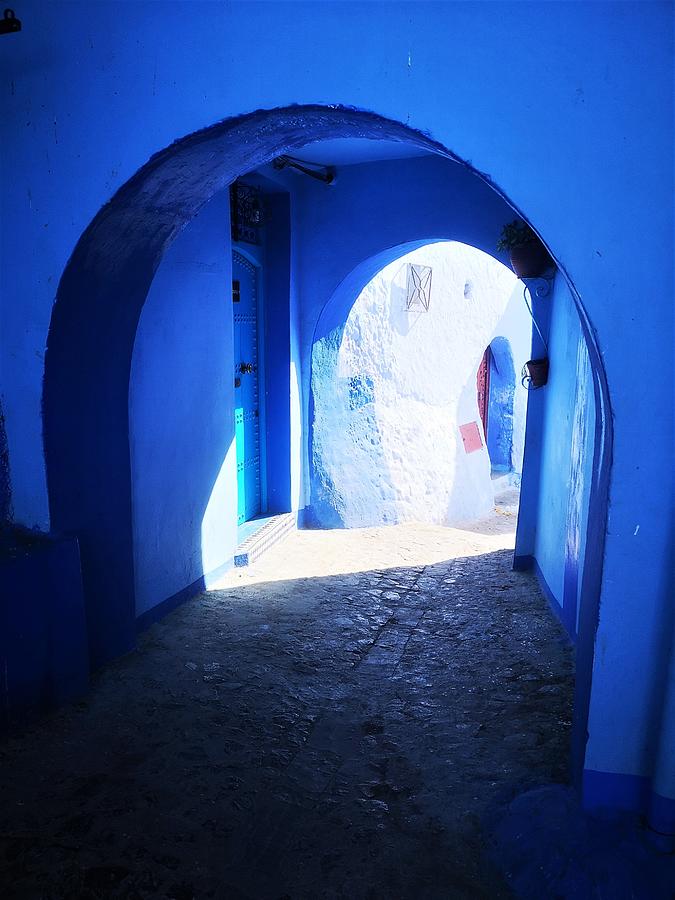 Blue arch walkway Photograph by Jarek Filipowicz