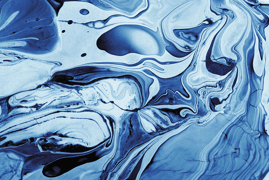 Blue Art Abstract  Painting by Severija Kirilovaite