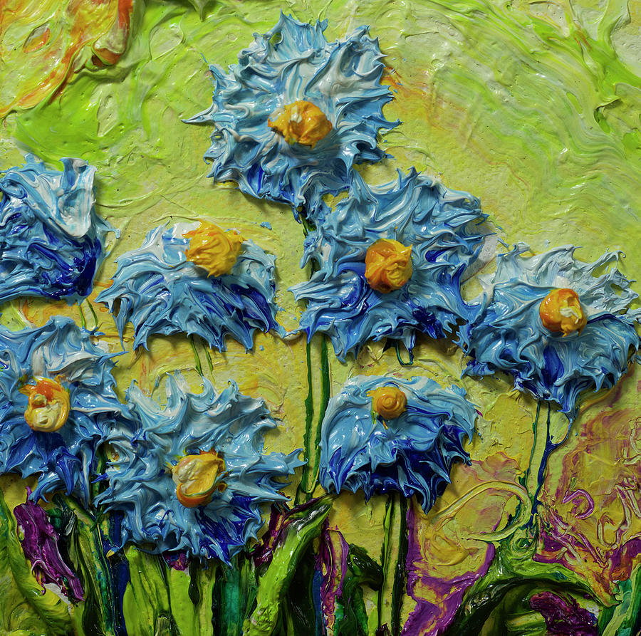 Blue Asters Painting by Paris Wyatt Llanso