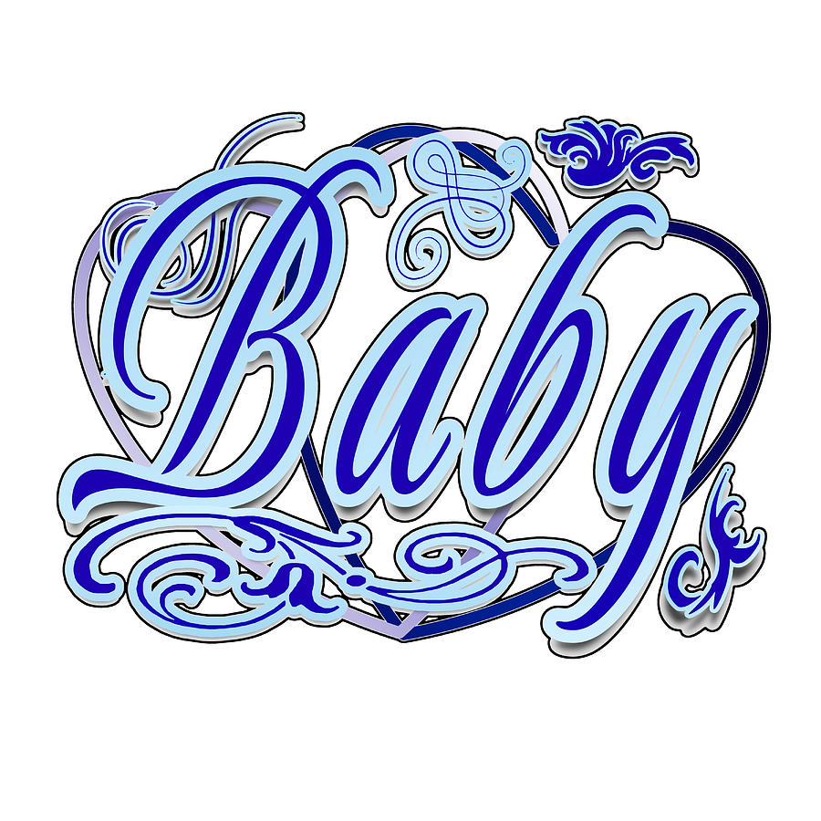 Blue Baby Typography Celebrate May 2nd Digital Art by Delynn Addams