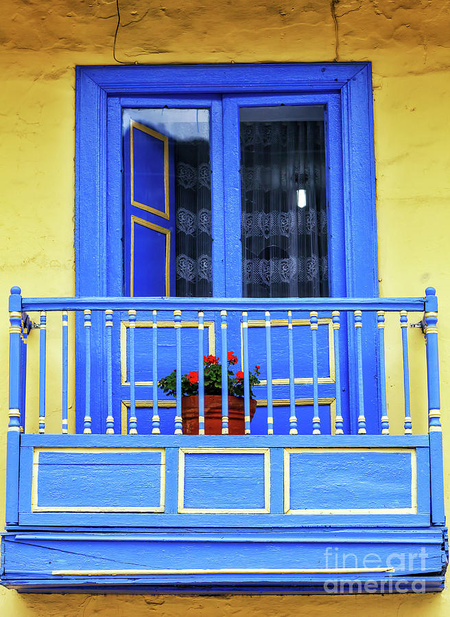 Blue Balcony in Sopo Colombia Photograph by John Rizzuto