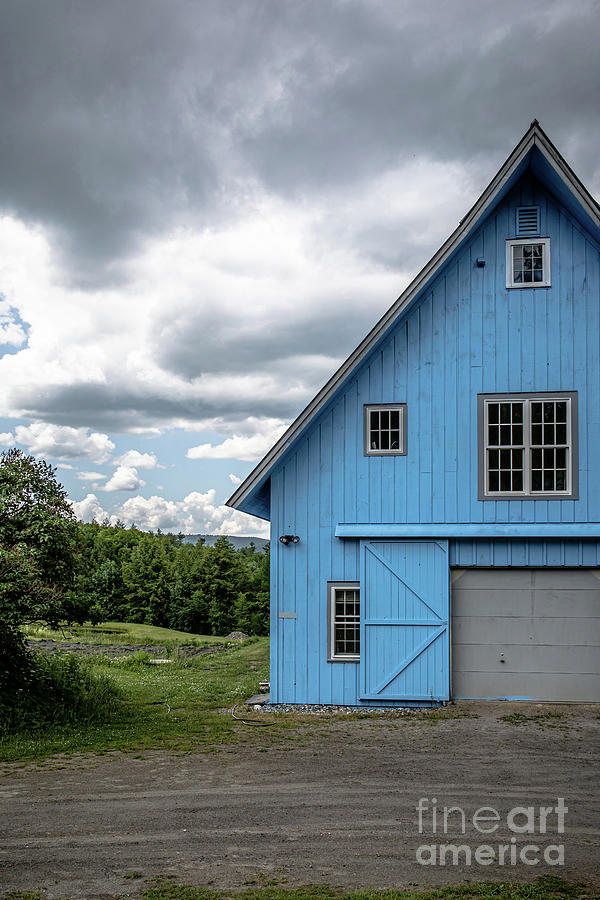 Blue Barn Thunderstorm Clouds Vermont Photograph by Edward Fielding