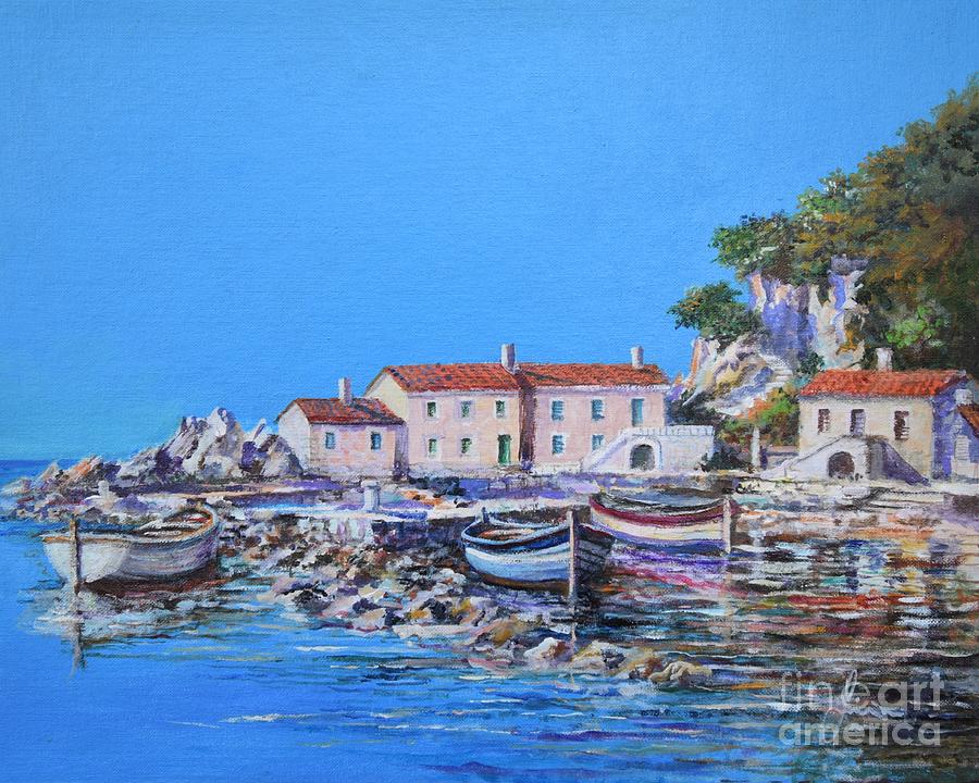 Blue Bay Painting by Sinisa Saratlic