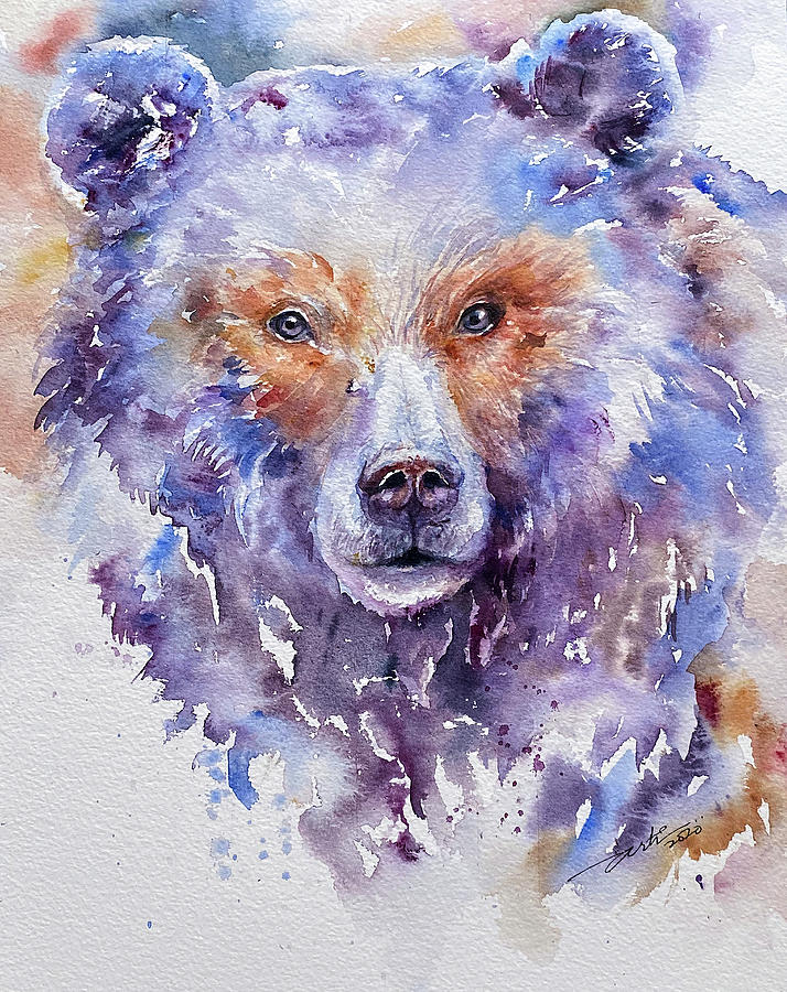 Blue Bear Beatrice Painting by Arti Chauhan