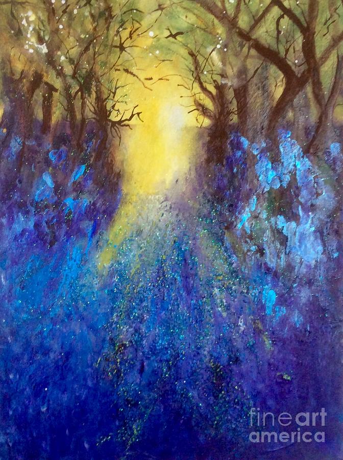 Spring Mixed Media - Blue Bells in the Woods  by Angela Haig-Harrison