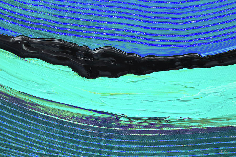 Blue Bend Abstract Modern Art Painting by Sharon Cummings