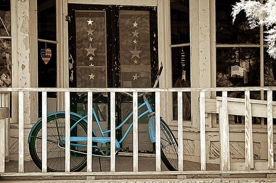 Blue Bike Photograph by Anthony M Davis