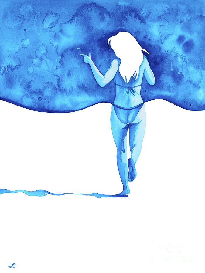 Blue Bikini Painting by Zaira Dzhaubaeva