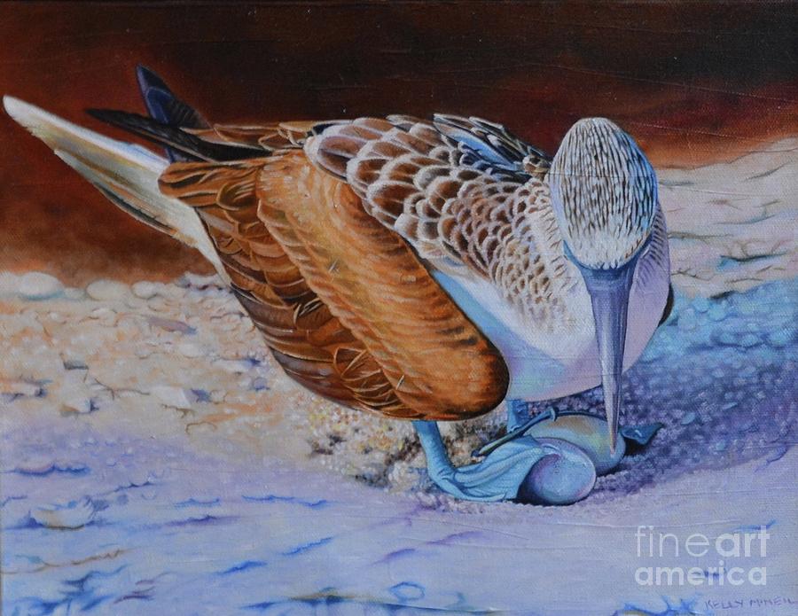 Duck Painting - Blue Footed Booby  by Kelly McNeil