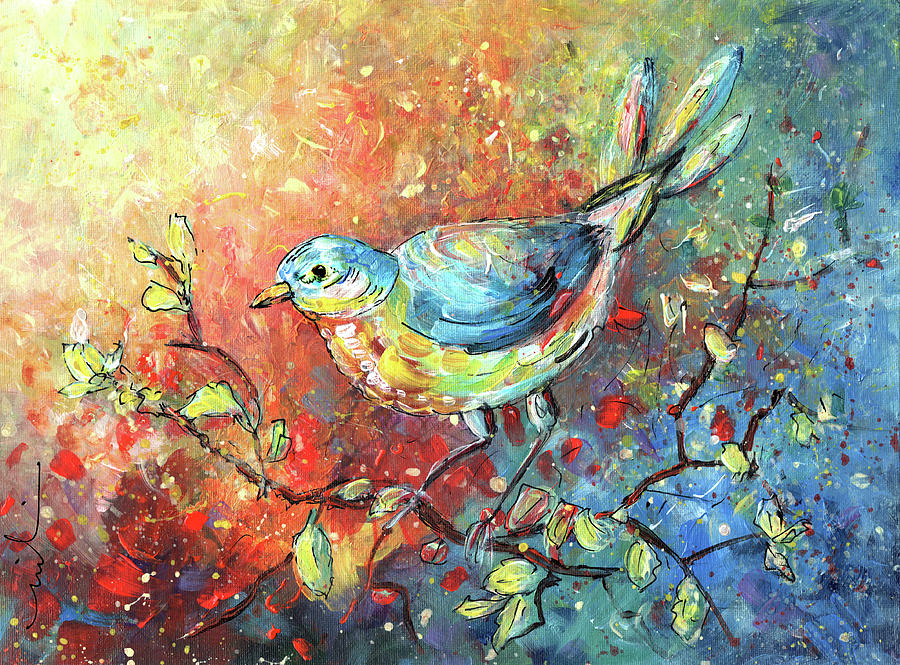 Blue Bird 01 Painting by Miki De Goodaboom