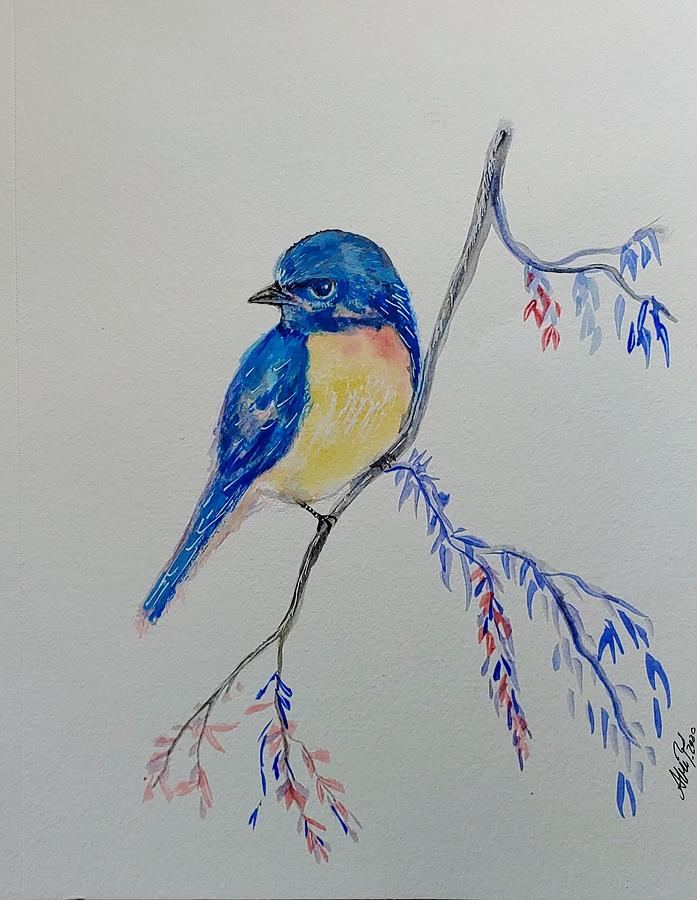 Blue Bird Painting by Alma Yamazaki