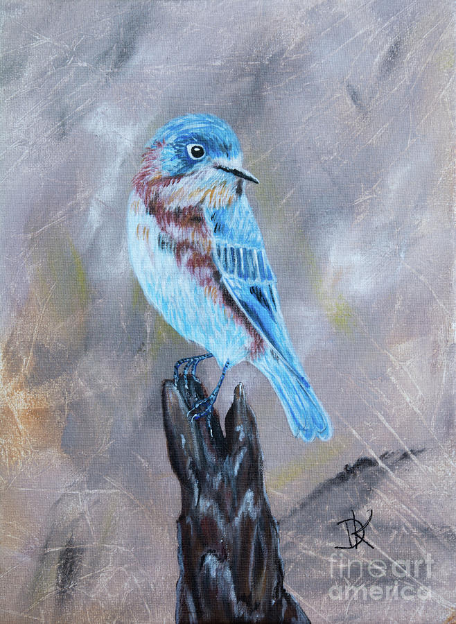 Blue Bird Painting by Deborah Klubertanz