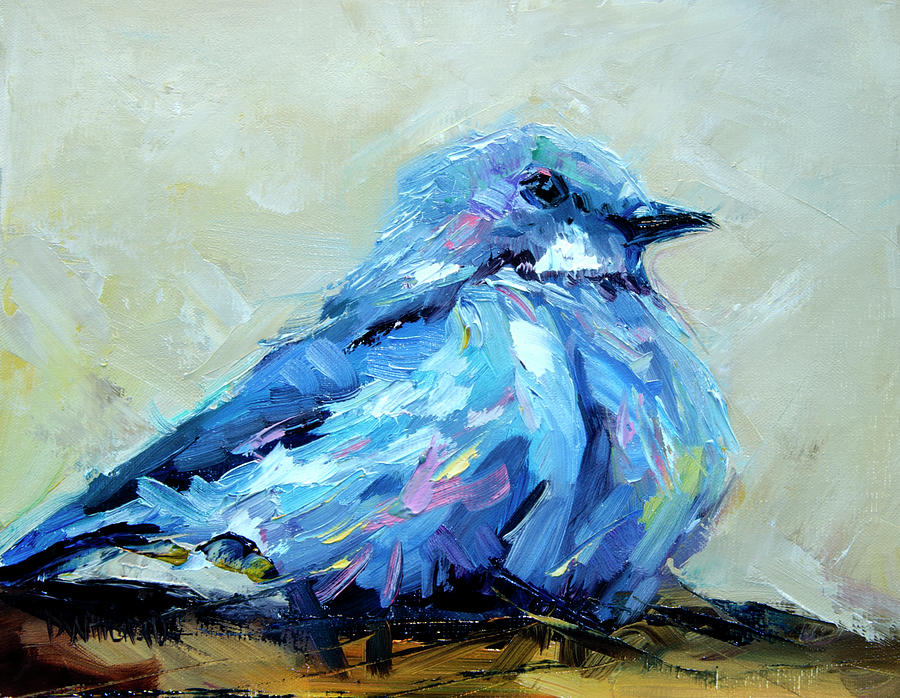 Blue Bird Painting by Diane Whitehead