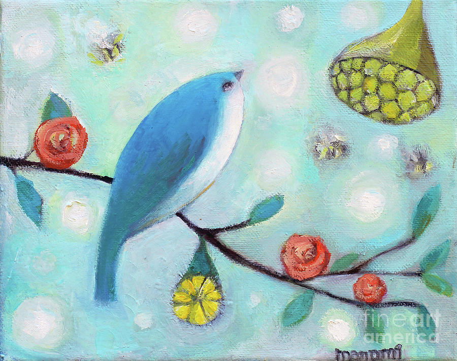 Blue Bird Painting by Manami Lingerfelt