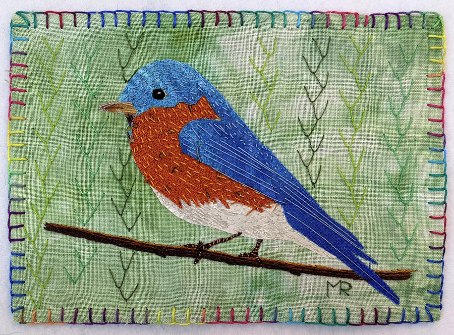 Blue Bird Tapestry - Textile by Martha Ressler