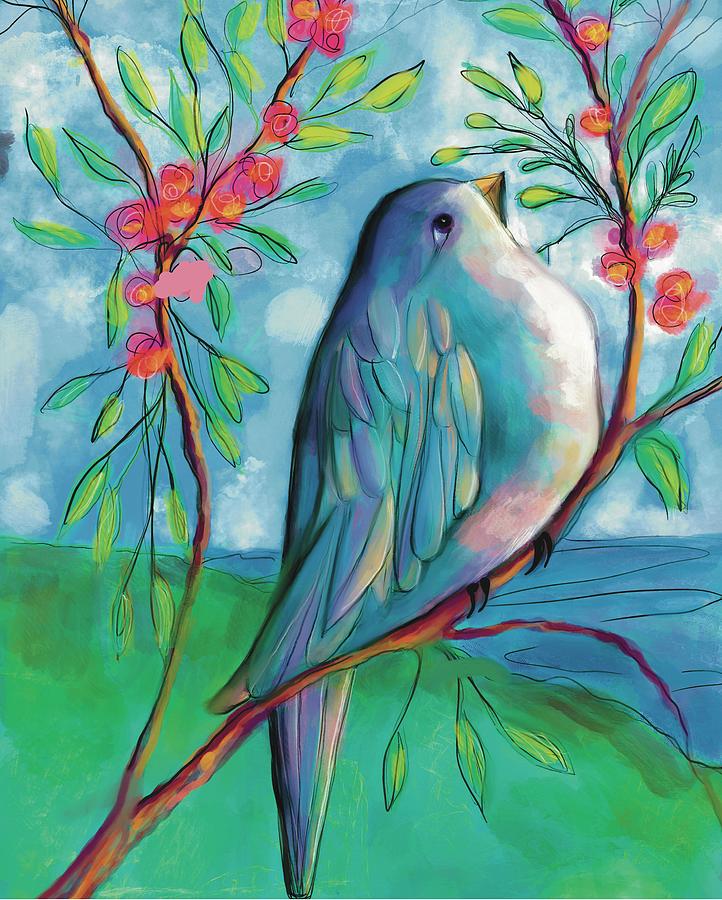 Blue Bird Painting by Suki Michelle