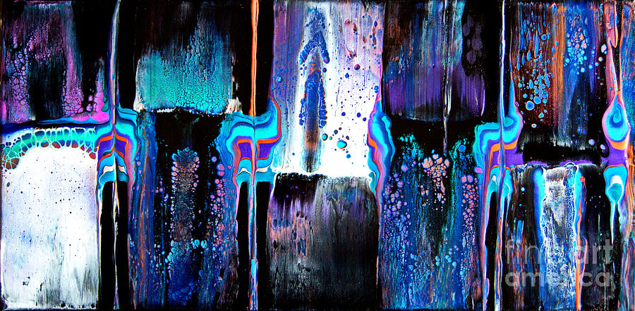  Blue Blocks and Keys 8050 Painting by Priscilla Batzell Expressionist Art Studio Gallery