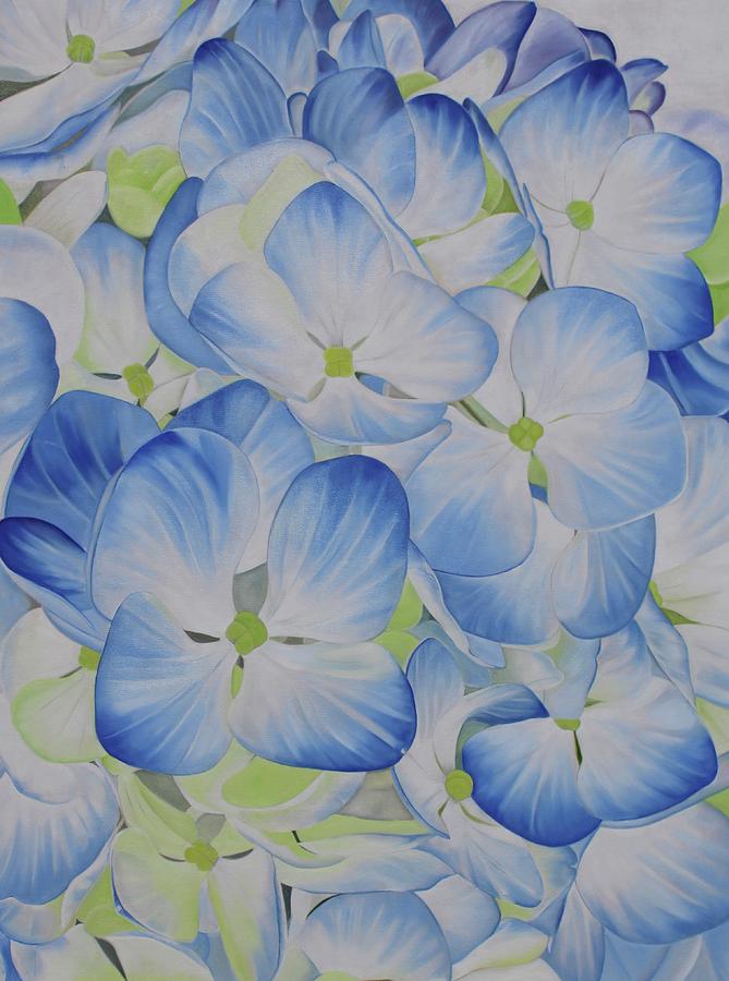 Blue Blossoms II Painting by Shobika Sekar