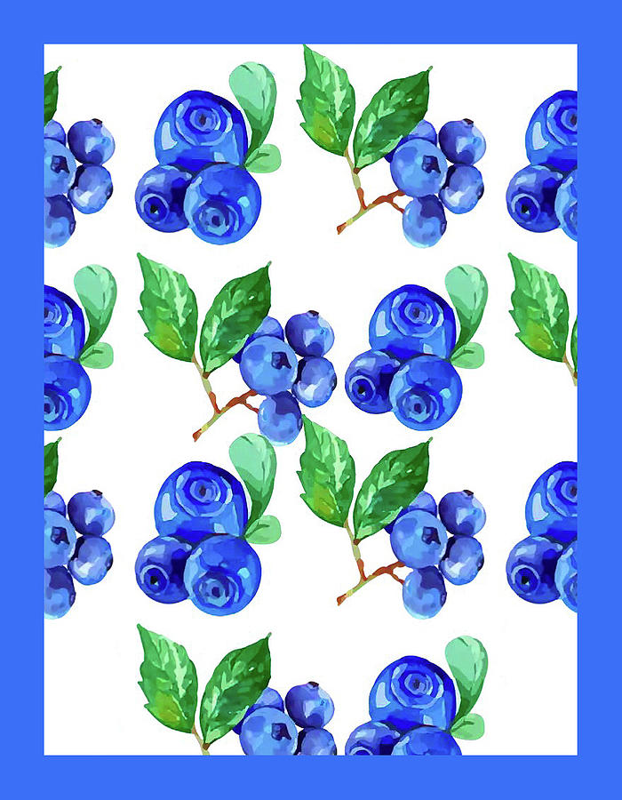 Blue Blueberries  Digital Art by Fine Art by Alexandra