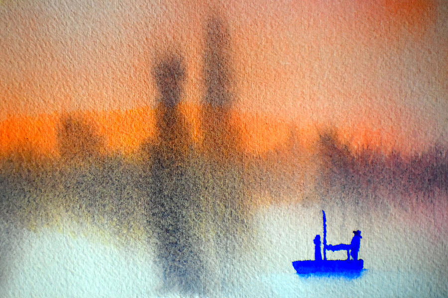 Blue boat at Twilight by Paul Thompson Blue boat at Twilight by Paul Thompson