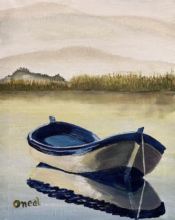 Blue boat Painting by Kevin Oneal