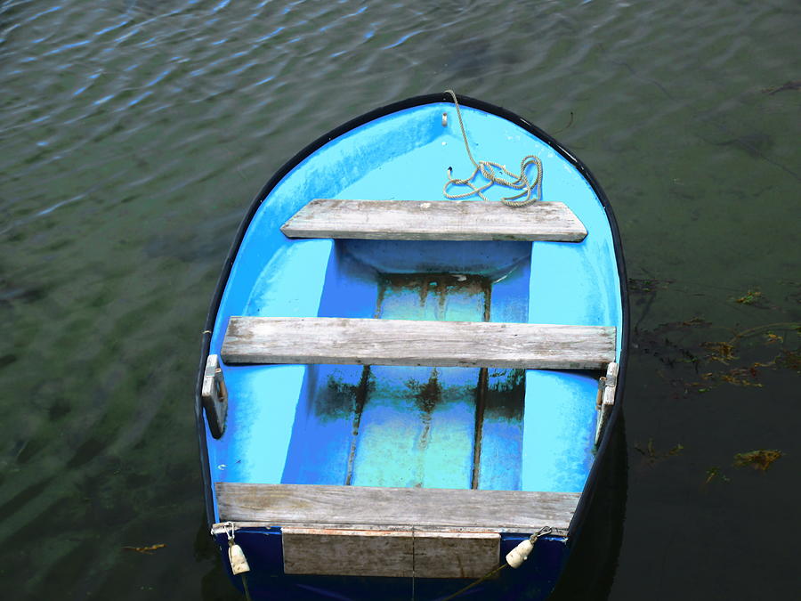 Blue Boat Photograph by Stephanie Moore