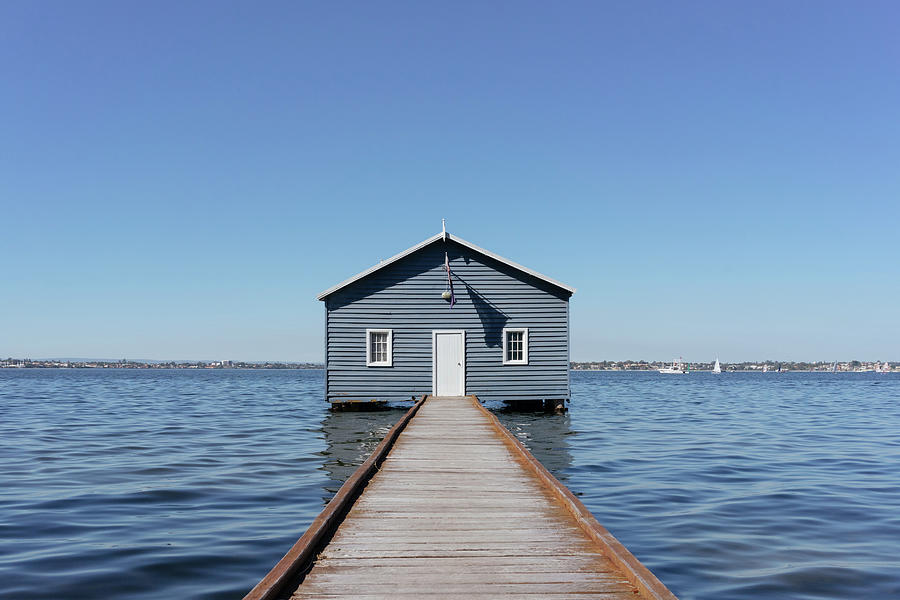 Blue Boathouse Photograph by Stuart Mitchell