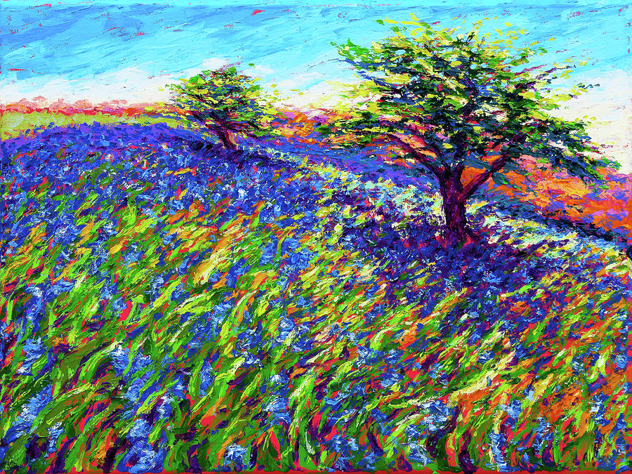 Blue Bonnet Hill Painting by Darien Bogart